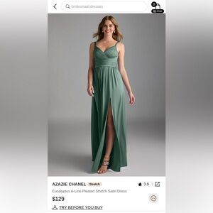 Azazie | Dresses | Azazie Eucalyptus Chanel Bridesmaid Dress | Poshmark